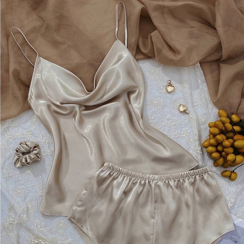 Cowl Tank and Shorts Lounge Set